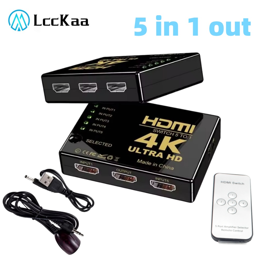 Hdmi Matrix Switch - 5x1 HDMI-Schalter HD 4K Video-Umschalter mit