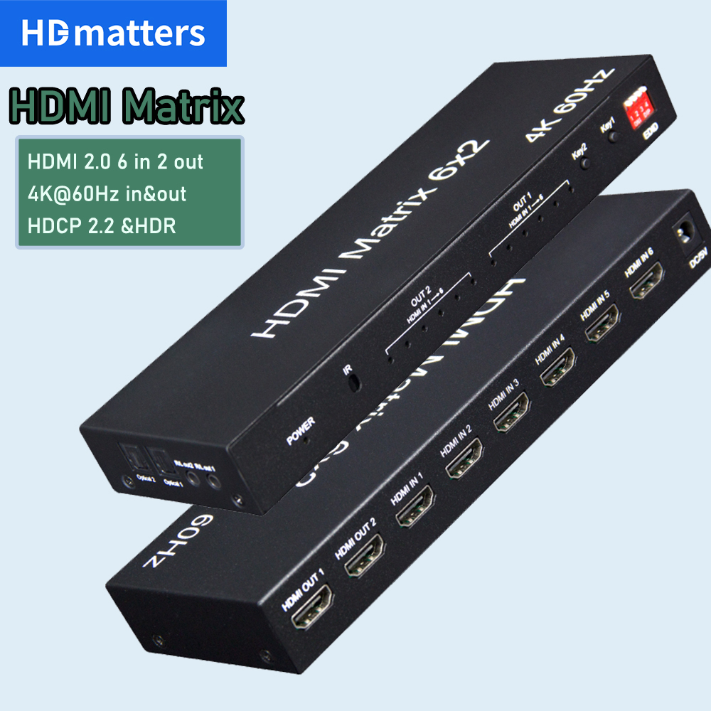 Hdmi Matrix Switch - HDMI-Matrix 4K 60Hz HDMI 2.0 Matrix-Switch-Splitter