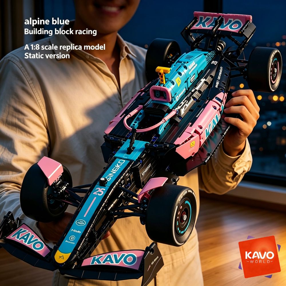 Tech Office Building - KAVOWORLD 1:8 Rosa-Blauer Formel-Rennwagen Bausatz 1768