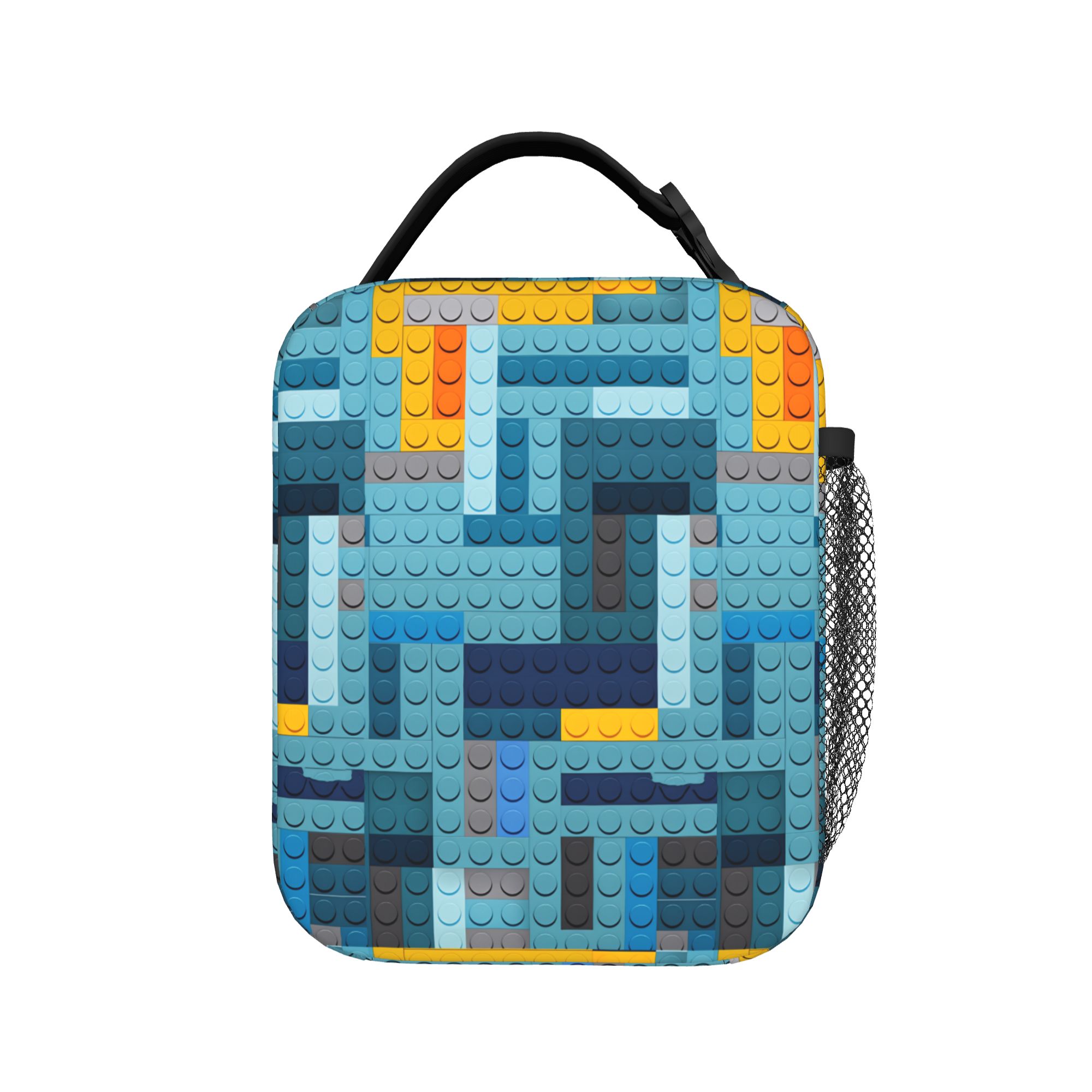Tech Office Building - Blue Tech Pixel Building Blocks Lunchtasche,