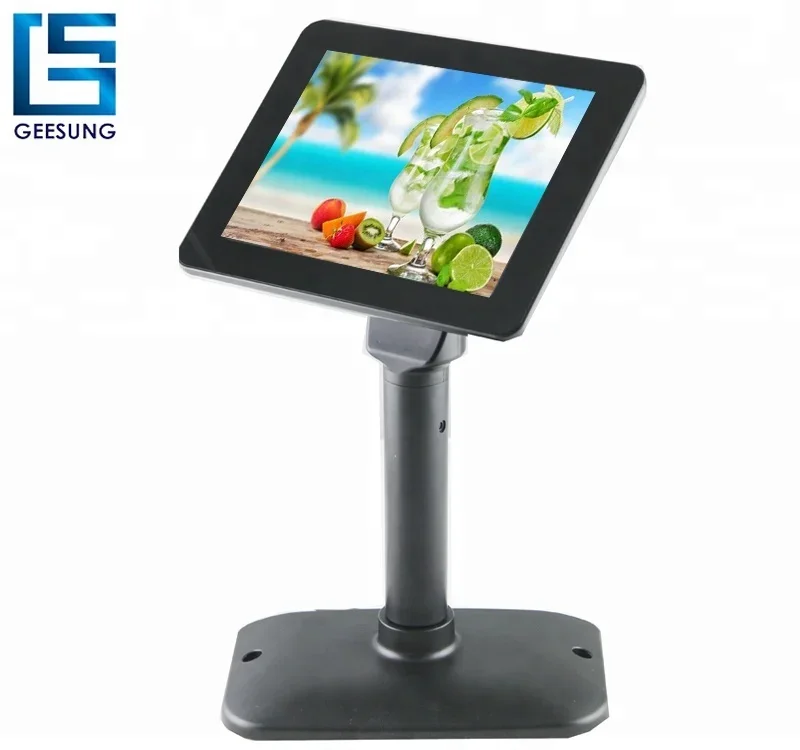 Pole Display Customer - 2026 9,7 Zoll USB-Stand-LCD-POS-Kundenanzeigebildschirm für Kassensysteme