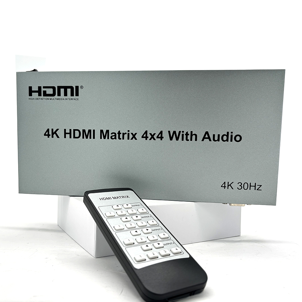 Hdmi Matrix Switch - 4K 60Hz 4x4 HDMI-Matrix mit R/L
