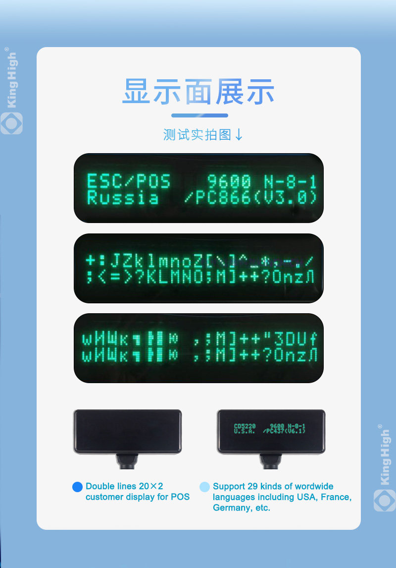 Pole Display Customer - USB-Anschluss Dual Schwarz-Weiß Kunden-Display-Ständer Einzelhandel POS-Terminal