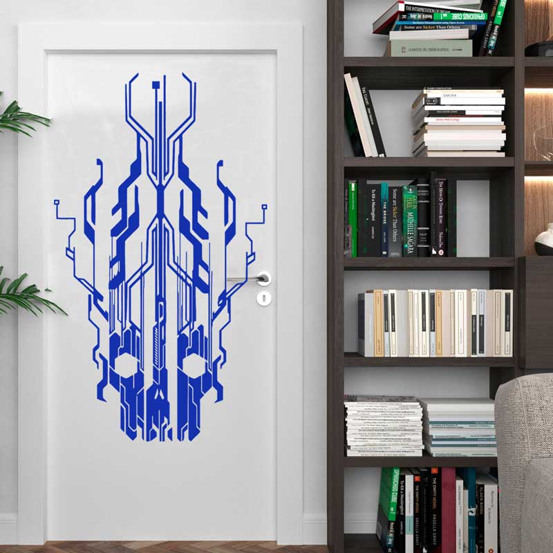 Chip Circuit Tech Skull Vinyl- – Tech Office Wall Decor Bewertung und Preis
