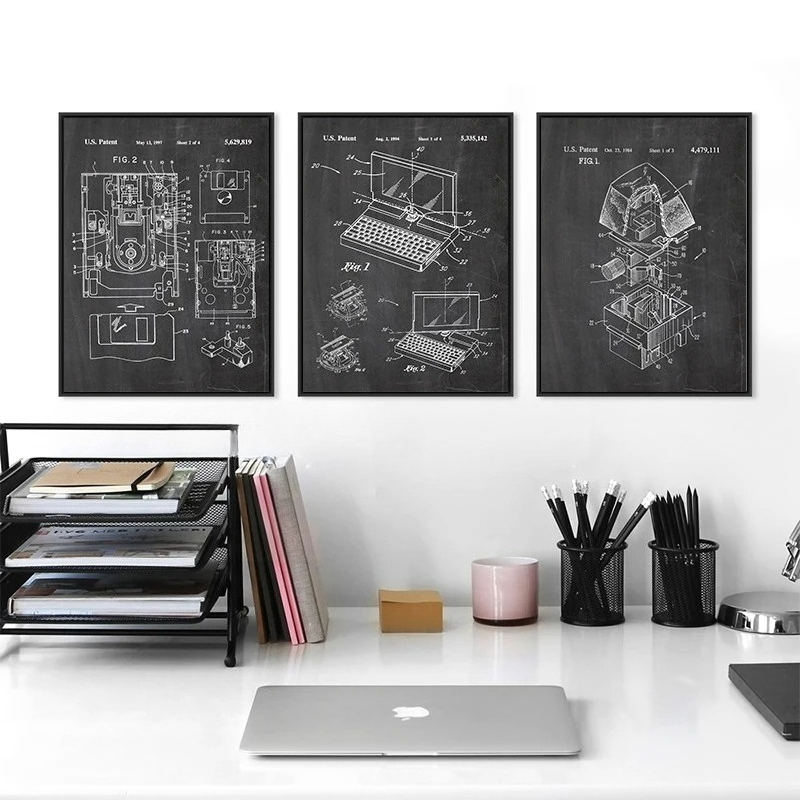 6-teiliges Vintage-Computer-Pa – Tech Office Wall Decor Bewertung und Preis