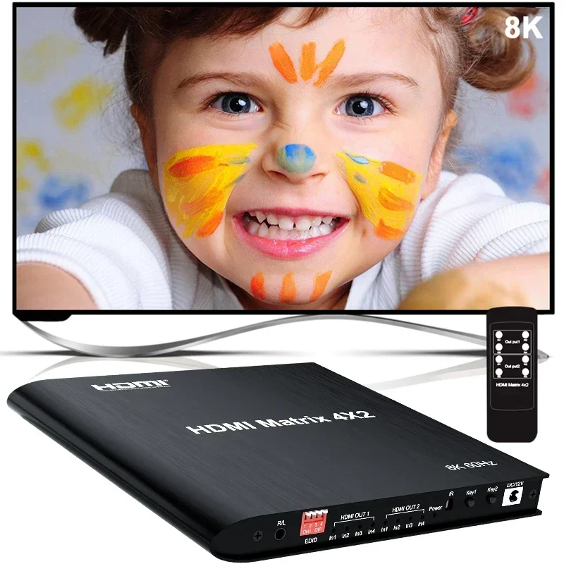 8K 4x2 HDMI2.1 Matrix Video Di – Hdmi Matrix Switch Bewertung und Preis